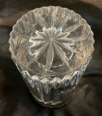 (1) Godinger Palm Highball Glass w/ Cut Palm Tree Pattern 5.5” Heavy
