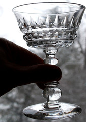 Vtg Set 10 BRYCE WAKEFIELD Champagne/Sherbet Glasses CUT CRYSTAL BALL STEM 4.75″