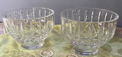 Beautiful Signed TIPPERARY IRELAND Lead Crystal Heavy Thick 4″ Bowls, Set of 2