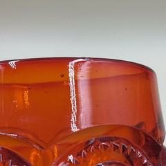Vintage L.E. Smith Moon & Stars Amberina Goblets 5.75″ Set of 4