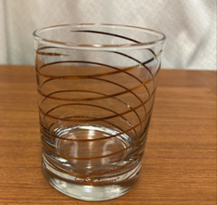 Kraftware Gold Ribbon Spiral Swirl Double Old Fashioned Glasses 4 – 12oz NEW