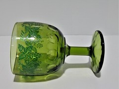 Bartlett Collins Goblet Beer Glass Schooner Grapevine Dot Thumbprint Green