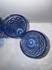 4 Vintage Whitehall Glass Whitehall Colony Light Blue Strait Rim Tea Glasses