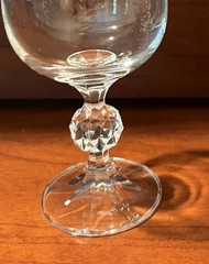 Bohemia Claudia Fine Lead Crystal Water Goblets Set 2 Czechoslovakia Faceted