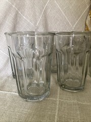 Anchor Hocking Tumbler Drinking Glasses 8 Panel HEAVY THICK Rim 5.5” Set Of 6