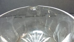 NICE 19th C. ANTIQUE PANEL CUT WINE GLASS RINSER / COOLER, STAR CUT BASE
