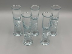 5 Vintage Holmegaard Denmark High Life Cordial Snaps Glasses Per Lutken