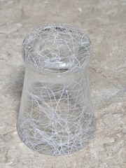Vintage MCM Spaghetti String Juice Bar Glass Tumbler 3.25″ Barware Replacement