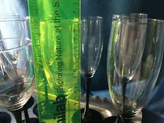 big lot 9pc Luminarc France DOMINO clear black stem 9 champagne flute NO WINE