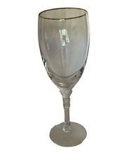 Lenox USA Crystal Wine Glass Clear & Gold Rimmed 8.25″H