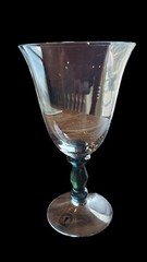3 Vintage Turda Crystal Goblets Made in Romania with Iridescent Glass Stems