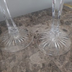 Waterford Cherished Moments 2000 Toasting Champagne Flutes Platinum Rim Set of 2