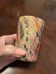 Antique End of Day Spatter Glass Tumbler