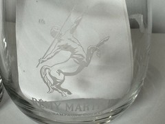 Vintage Etched Whiskey Rocks Glass Set Macallan Remy Martin Skal Barware