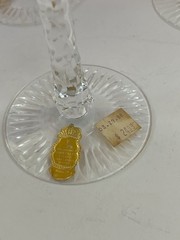 Set of 5 Imperlux Cut to Clear Wine Hock Glasses Cobalt Red Green Original Label
