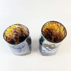 Andy Rock (Plymouth, MN) Artist 2015 Iridescent Hand Blown Drinking Glasses