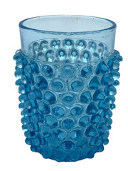Antique c.1884 Beatty & Sons (Ohio) Dew Drop/Hobnail Glass Tumbler, Aqua Blue