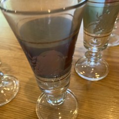Vintage Lubiana 5″ Stem Wine Sherry Glasses Colorful w/ Gold Band – Grapes