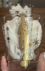 Culver Jeweled Mardi Gras Jester Rocks Glasses Set of 2