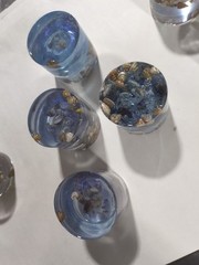 Lot Of Four 4x Handmade Mini Candle Holders Shell Sea Life Design New