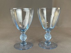 4 Cambridge AURORA MOONLIGHT BLUE 6 ¼” 10oz Water Goblets: MINT