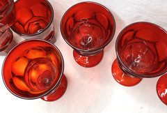 Lot Of 10 Ruby Red Glasses Goblets Tumblers – Vintage, Mixed Sizes