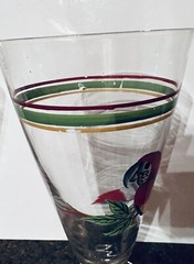 Set Of 4 Hand Painted Red Parrot Glass Goblets