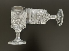6 Vintage Anchor Hocking WEXFORD CRYSTAL 5-3/8” Claret Wine Glasses GOBLETS