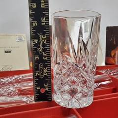 VTG Cristal d’Arques Masquerade 16pc Highball Glass Set NOS France Crystal