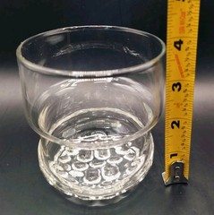 Pair Of Vintage Clear Stackable Hobnail Bottom 12 Ounce Rocks Glasses Excellent