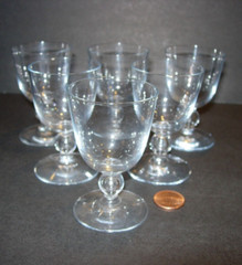 lot of 6 crystal bubble cordial port grappa GLASSES goblet Clear glassware 3″