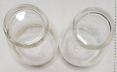Vintage Bartlett Collins Set Of (2) Etched Clear Glass Cups