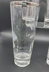 Set of 4 Silver Rimmed Federal Game Birds Glasses Highball 6 7/8″ Tall MCM VTG