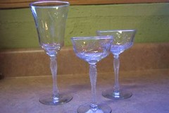 Rare Libbey Glass Clear Polished Cut LOTUS Liquor Cocktail 9000 Stem Excel Cond