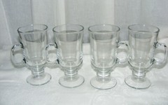 Vintage Libbey Glass Set of 4 Irish Coffee 8 OZ Mugs