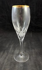 Gorham Crystal Diamond Gold Fluted Champagne Glass
