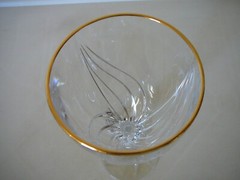 LOVELY LENOX «DEBUT» GOLD TRIM WATER WINE GLASS-8″ HEIGHT X 3.25″ TOP DIAMETER