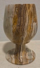 Onyx Marble Stone Goblet Small Drinking Glass Alabaster Natural- slight chip