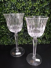 AJKA Crystal Katya Set of Goblets, Water and Wine Glass. Made in Hungry