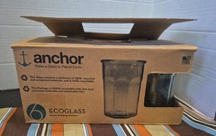 Anchor Hocking ECOGLASS Recycled 19.5oz Glass Tumbler Green Tint EUC