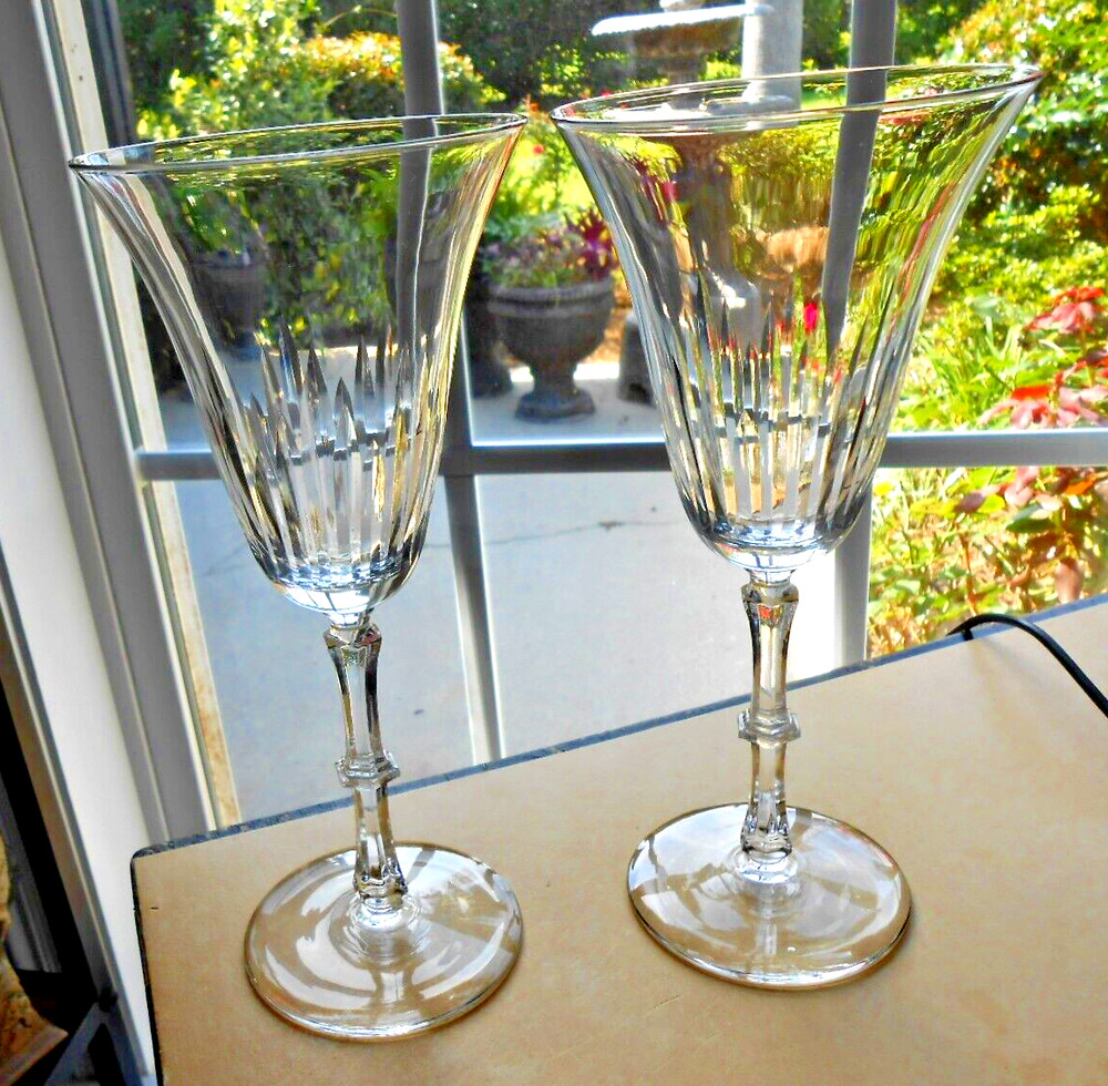 Bryce 798-1 Wine Glass 8-1/4″h Cut #1 on Stem #798 MCM Pittsburgh SET 2