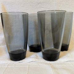 Vintage Libbey Classic Smoke Tumbler Glasses Set Of 4 MCM Retro Bar/ Drinkware