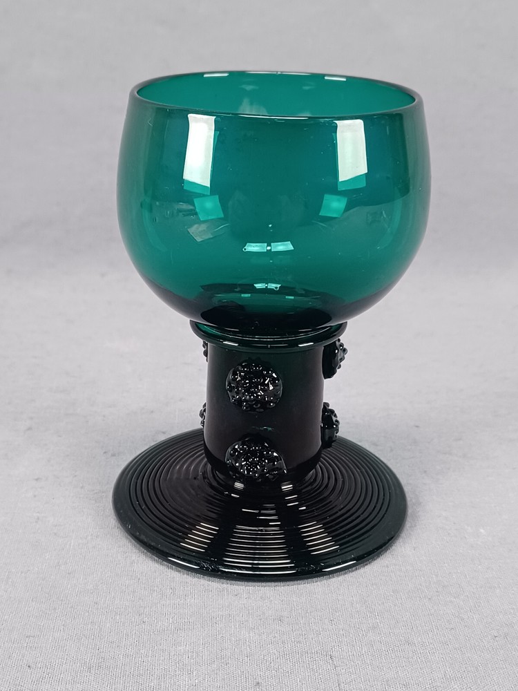 19th Century British «Bristol Green» Hand Blown Glass Roemer Circa 1810