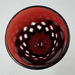 AJKA for Design Guild Ruby Cut To Clear Crystal Wine Glass 8”