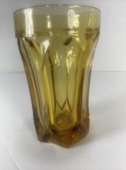Unique Amber Glass 6 Panel Starburst Bottom Tumbler~12oz