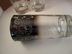 Vintage Royal Lustre Silver Madeira Set of 4 Drinking Tumblers Glasses G