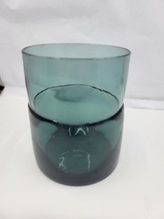 Blue/Green 20oz Hand Blow Artisian Marquis Tumbler By Waterford Beautiful SET 6