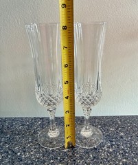 Set Of 2 VTG Cristal D’Arques Paris Longchamp Champagne Flute Glasses 4 Oz