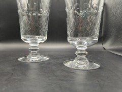 2 Vintage Fostoria «BRIGHTON» Cut Crystal Iced Tea Glasses 5.75″ Tall 1940-57