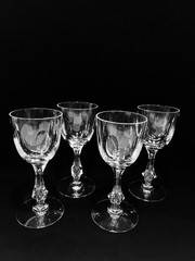 Tiffin-Franciscan Mirage Set of 4 Claret Wine Glasses Crystal 6 3/8”